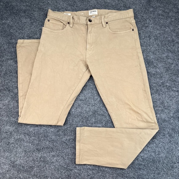 Todd Snyder Pants Men 31x30 Beige Chino Flat Front Straight Leg Zip Fly Stretch - Picture 1 of 16